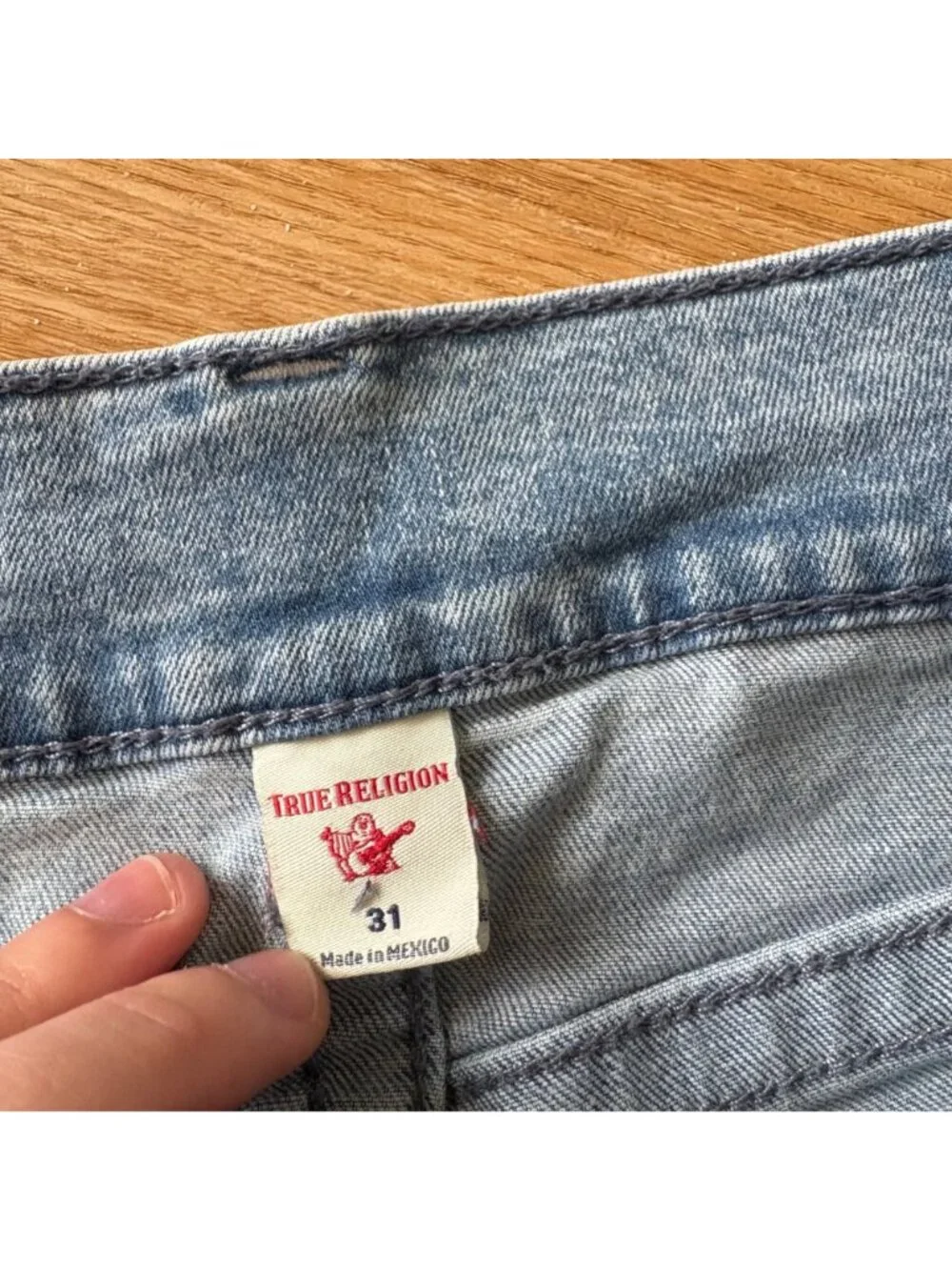 True Religion Rocco Relaxed Skinny Denim Jeans Light Blue Men’s Size 31